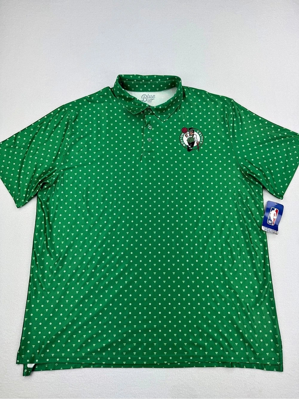 NWT Blue 84 Boston Celtics Kelly Green Performance Polo Short Sleeve Men Sz XL